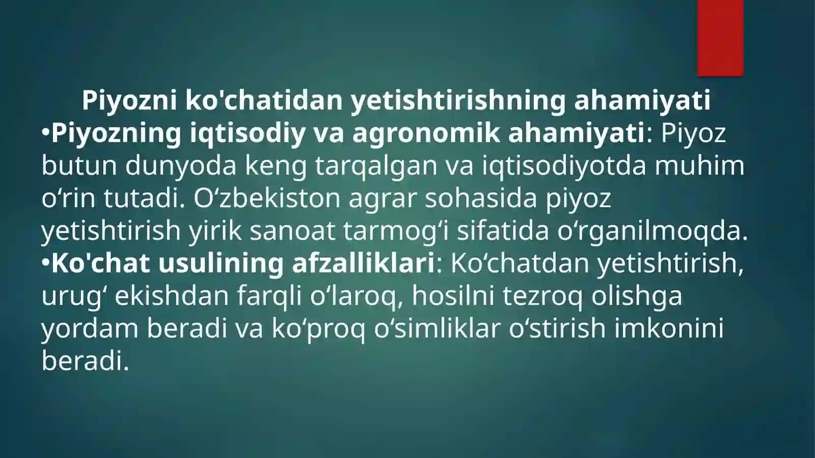 Piyozni Ko'chatidan Yetishtirishda Urug' va Ko'chat Talabi 3