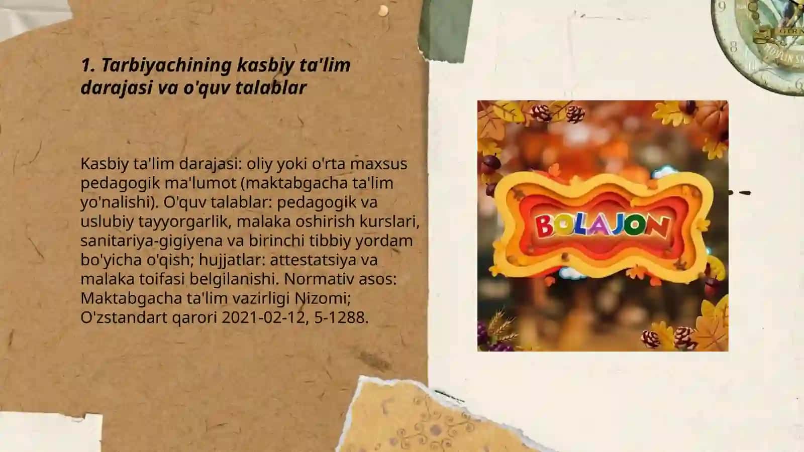 Mtt tarbiyachisi shaxsiga qo'yilgan talablar 3