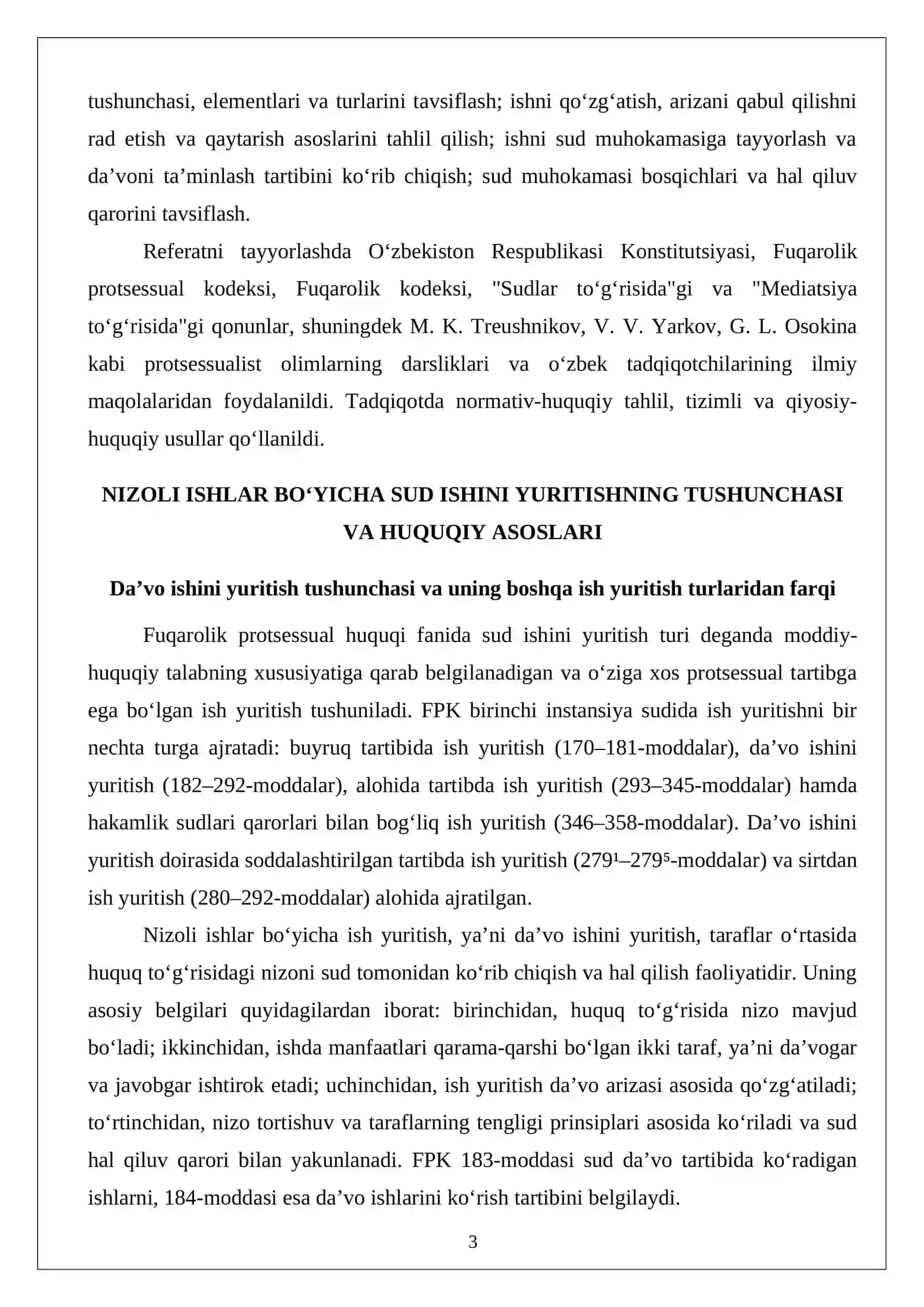 Nizoli ishlar bo‘yicha sud ishini yuritish 3