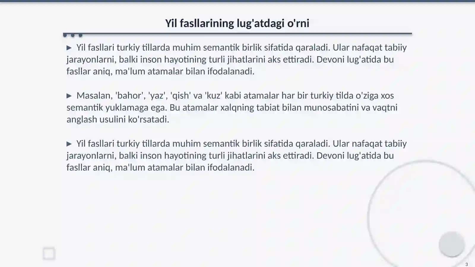 Devoni lugʻati turkga yil fasllari talqini 3
