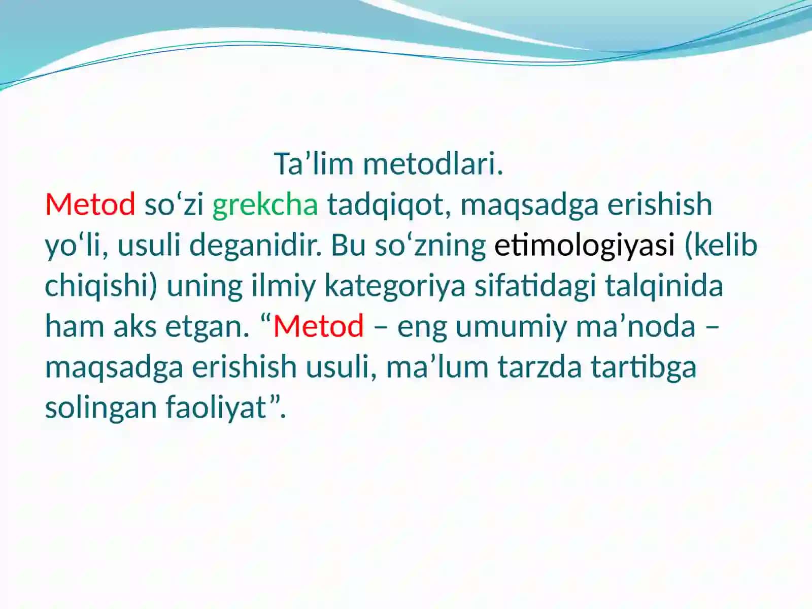 Ta’lim Metodlari va Usullari Tushunchalari 3
