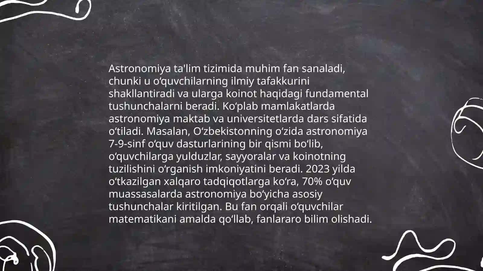 Yurtimizda astronomiya oʻqitish metodikasi tarixidan. Astronomiya oʻqitishning asosiy masalalari 3
