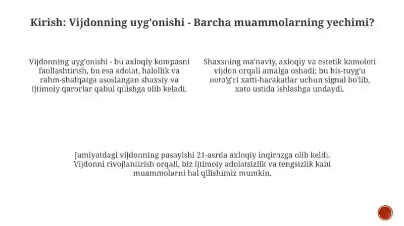 Vijdon: Ma'naviyat, Axloq va Estetik Kamolot Asosi 3