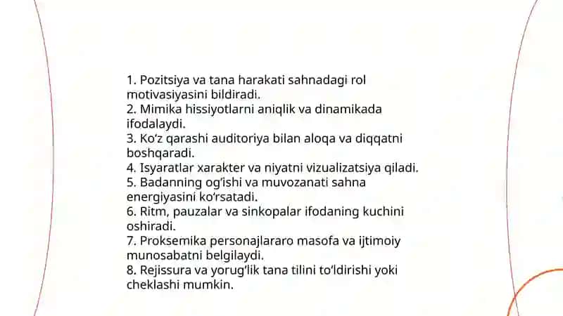 Sahna asarining xatti harakatli tahlili 3
