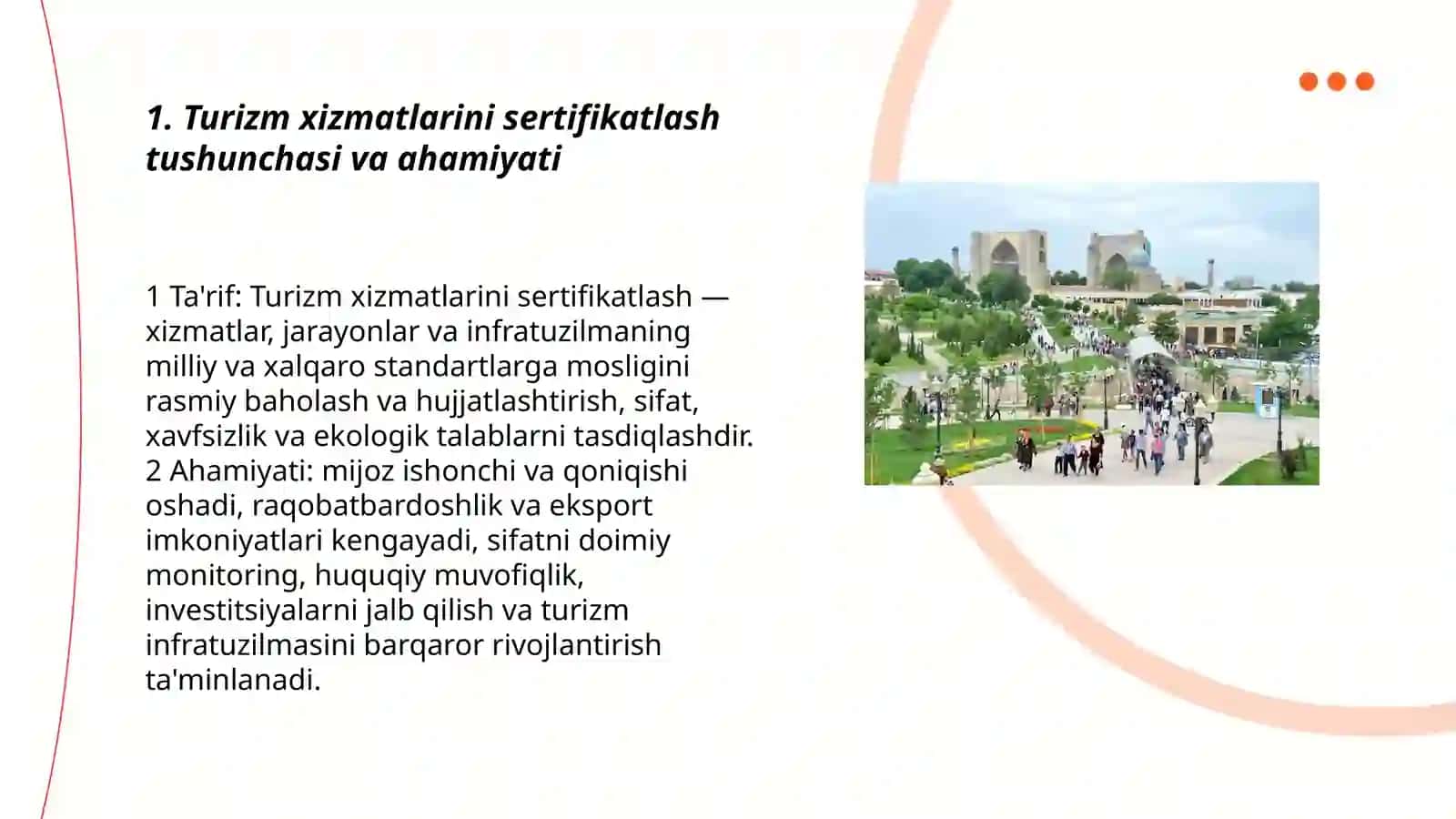 Turizm xizmatlarini sertifikatlash va standartlash 3