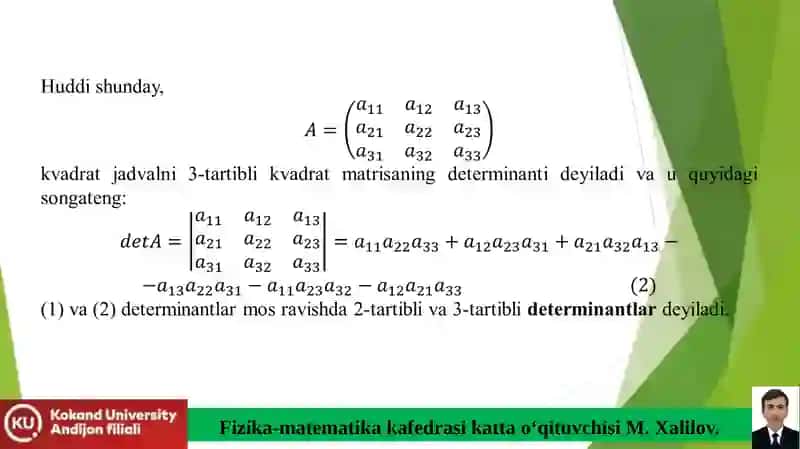 Determinant nazariyasi 3