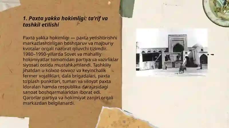 Oʻzbekistondagi 80- 90yillardagi ijtimoiy siyosiy vaziyat paxta yakka hokimligi va qatagʻonliklar 3