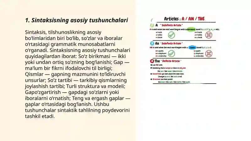 Sintaksisning asosiy tushunchalari 3