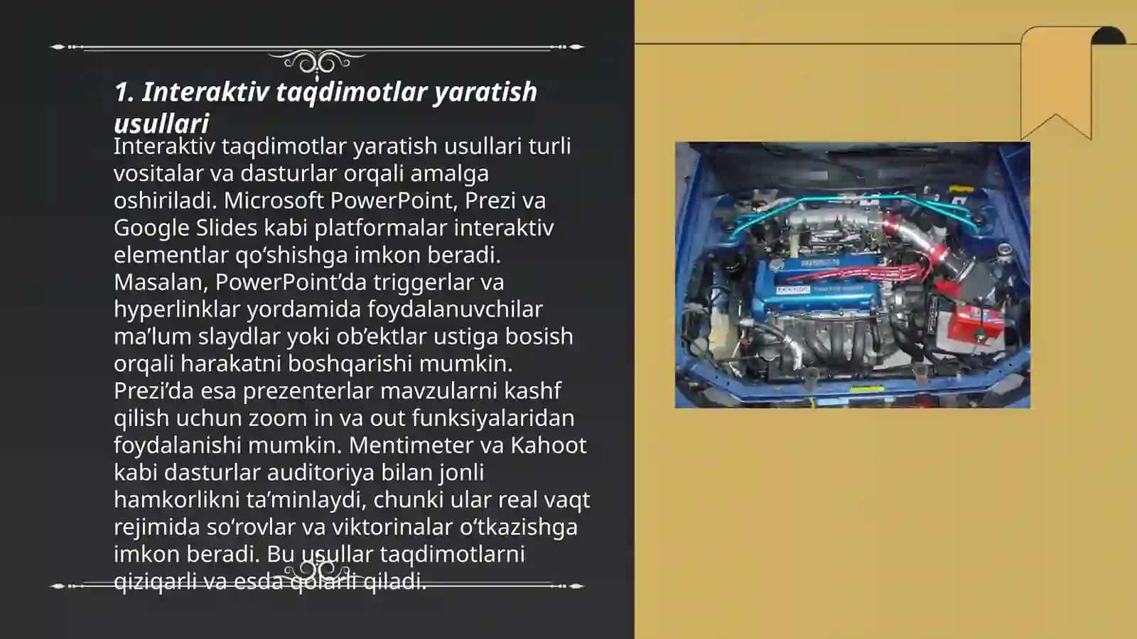 MS Power Pointda oʻrgatuvchi interaktiv taqdimotlar yaratish.MS Power Pointda giperssilkalar oʻrnatish.Mavzulashtirilgan shablonlar bilan ishlash 3