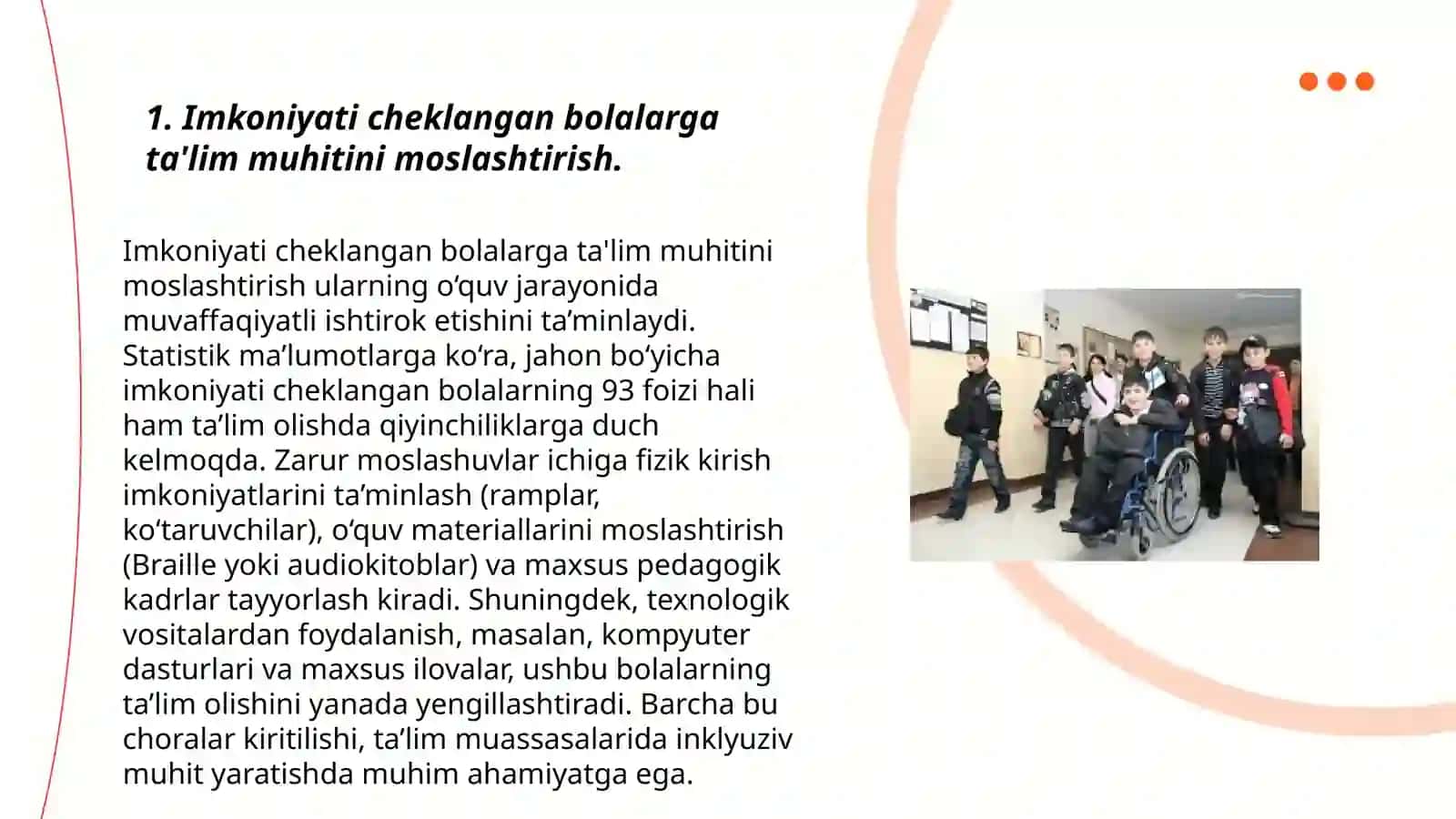 Imkoniyati cheklangan bolalarga maktab va sinf xonalarini moslashtirish va korreksion yordam koʻrsatishning huquqiy pedagogik aspektlari 3