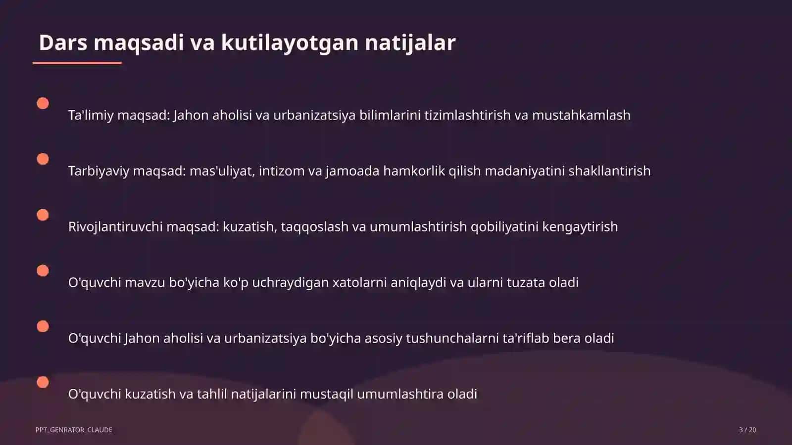 Jahon aholisi va urbanizatsiya (10-sinf) 3