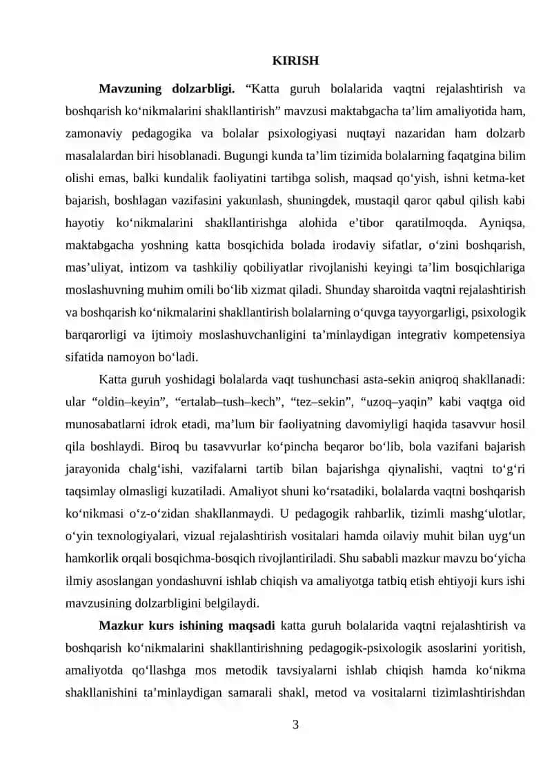 Katta guruh bolalarida vaqtni rejalashtirish va boshqarish ko‘nikmalarini shakllantirish 3