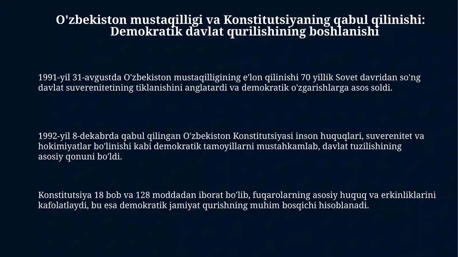 O'zbekistonda demokratik, fuqorolik jamiyati asoslarining shakllanishi 3