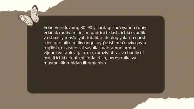 Erkin Vohidovning 80–90 yillardagi ruhiy erkinlik motivlari 3