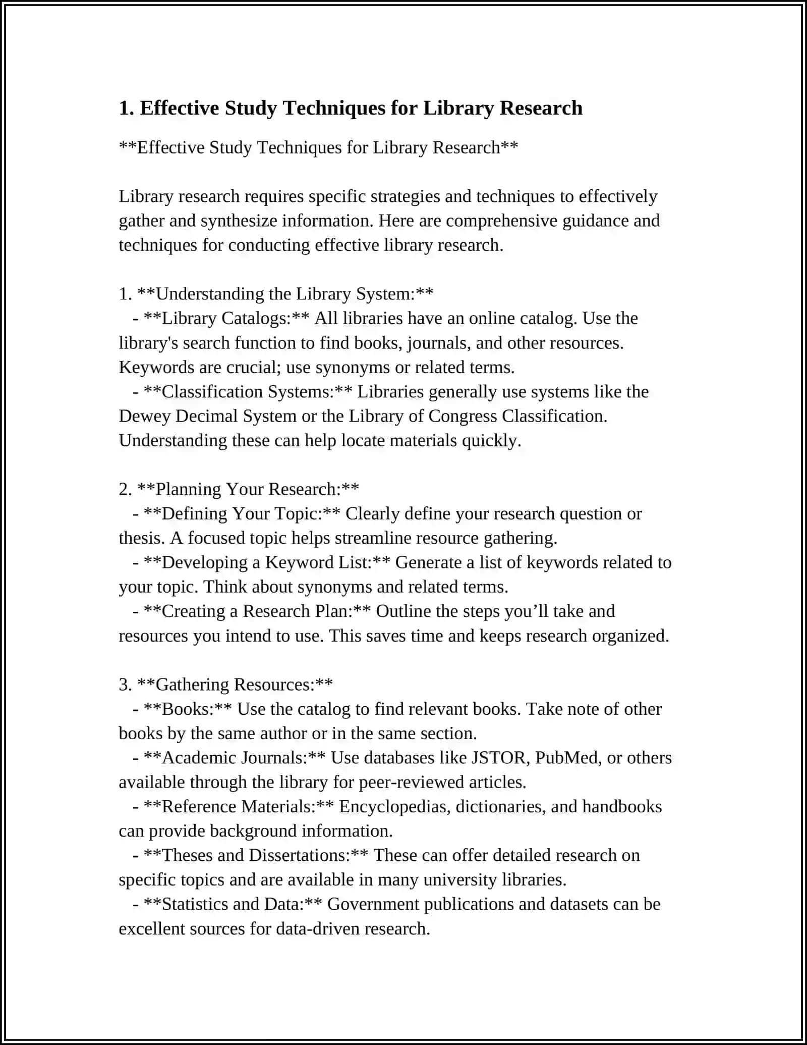LIBRARY RESEARCH: STUDYING BEFORE EXAM 3