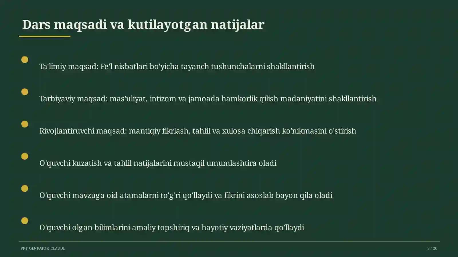 Fe'l nisbatlari (7-sinf) 3
