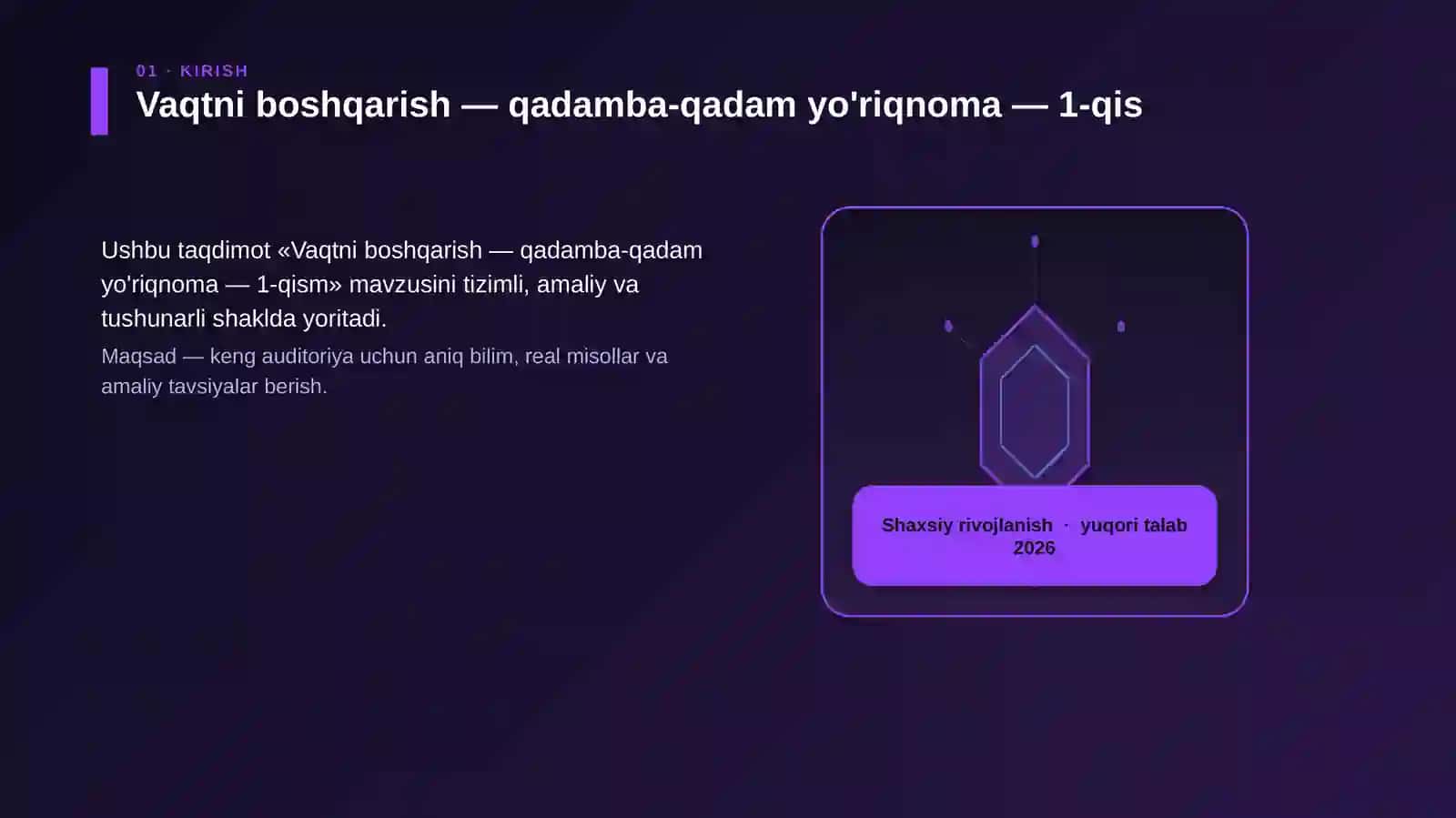 Vaqtni boshqarish — qadamba-qadam yo'riqnoma — 1-qism 3