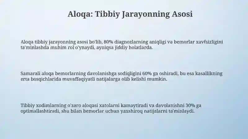 Bemorlar bilan muloqotning tibbiy jarayondagi roli 3