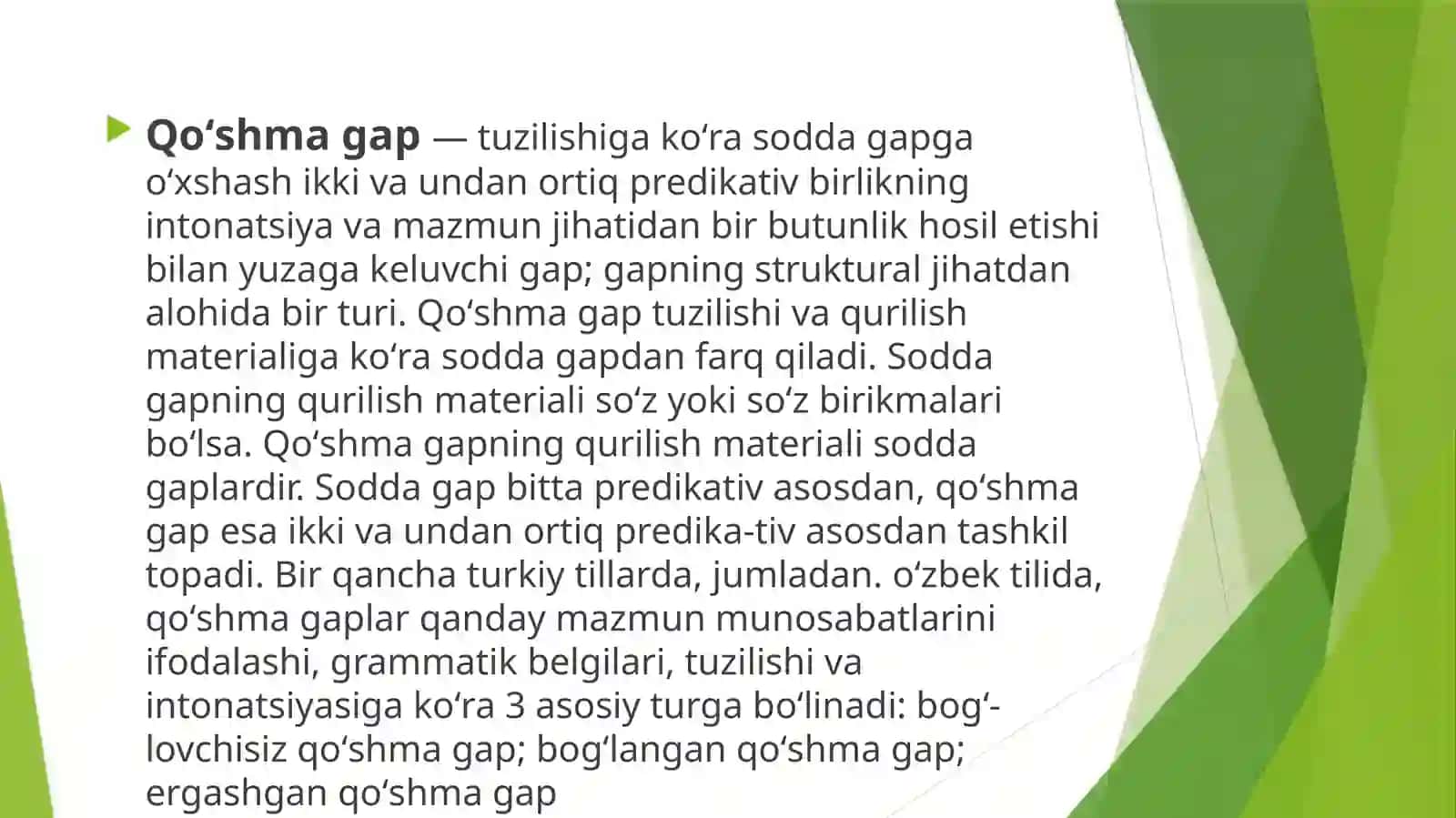 Mutanosib tarkibli qo’shma gaplar 3