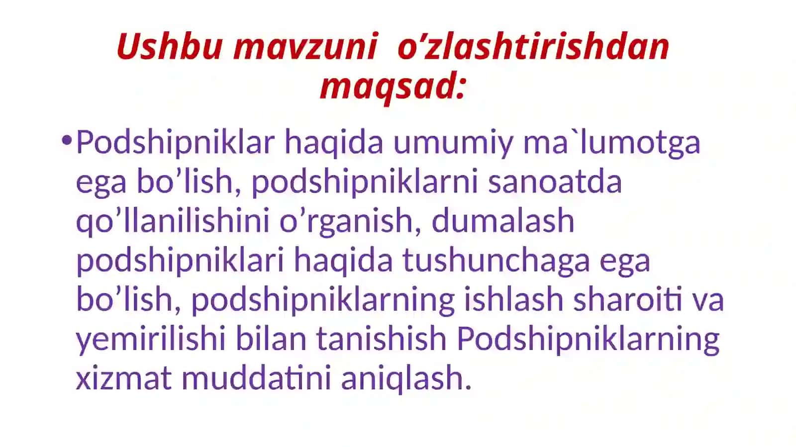 Podshipniklarning xizmat muddatini aniqlash 3