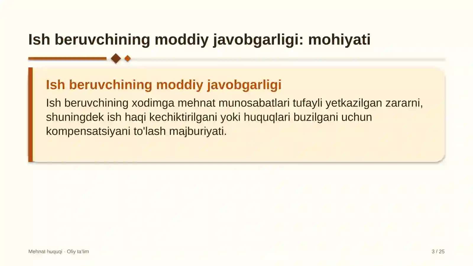 Madaniyat markazlarida ish beruvchining moddiy javobgarligi 3
