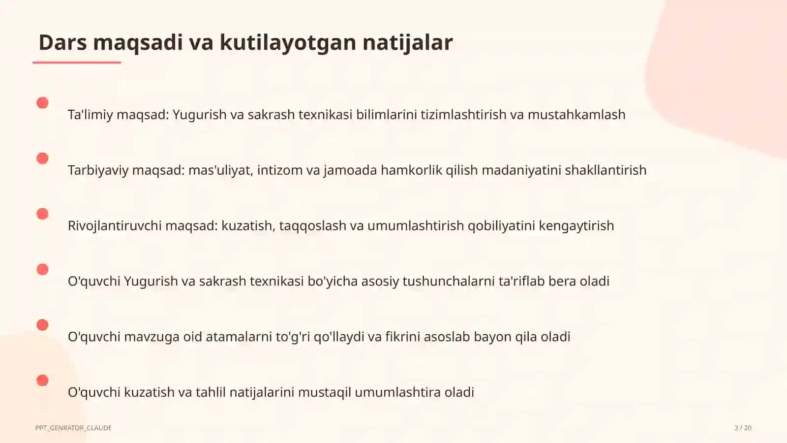 Yugurish va sakrash texnikasi (2-sinf) 3