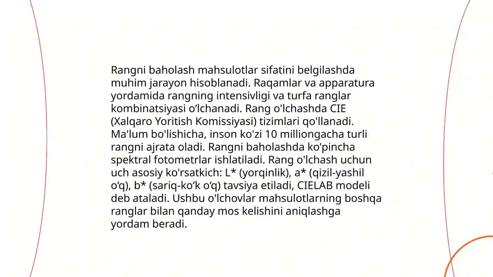 Rangni baholash mahsulotlar sifatini belgilashda muhim jarayon hisoblanadi 3