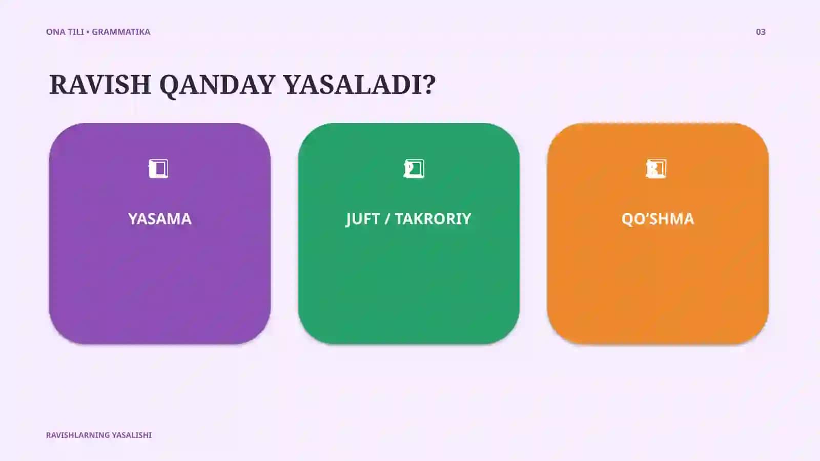 RAVISHLARNING YASALISHI 3