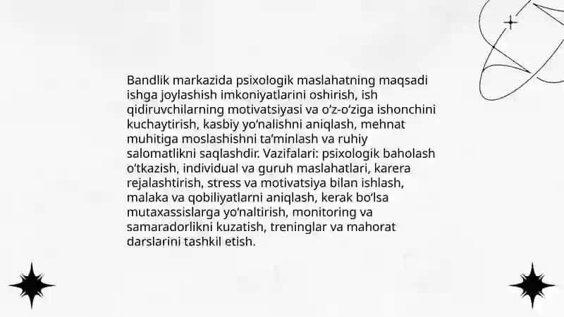Bandlik markazida psixologik maslahat berishning xususiyatlari 3