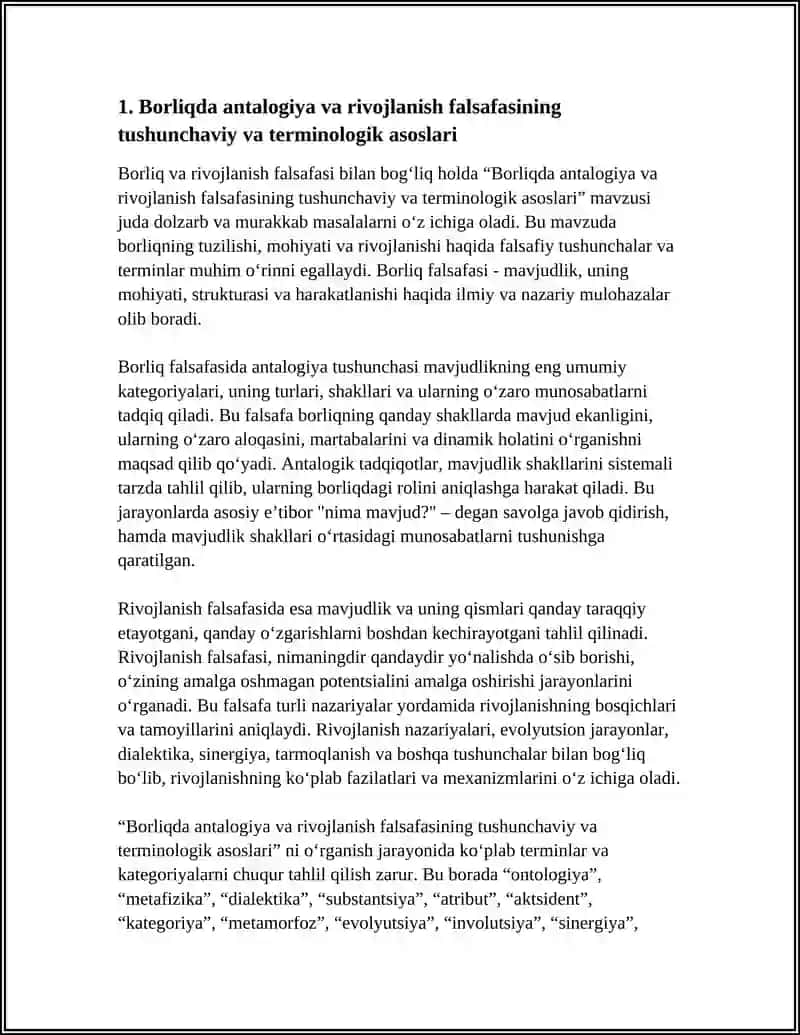 BORLIQDA ANTALOGIYA VA RIVOJLANISH FALSAFASI 3