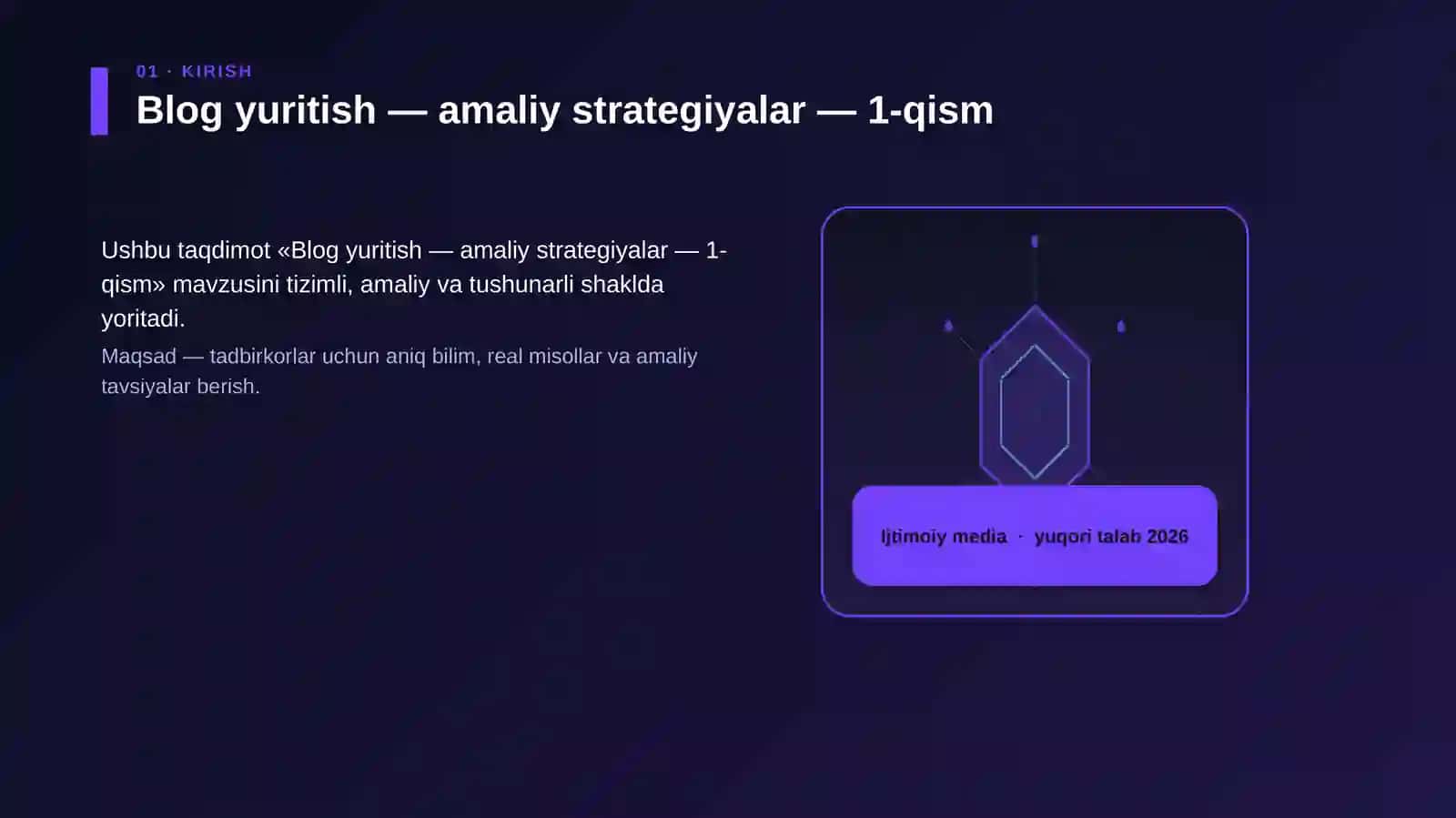 Blog yuritish — amaliy strategiyalar — 1-qism 3