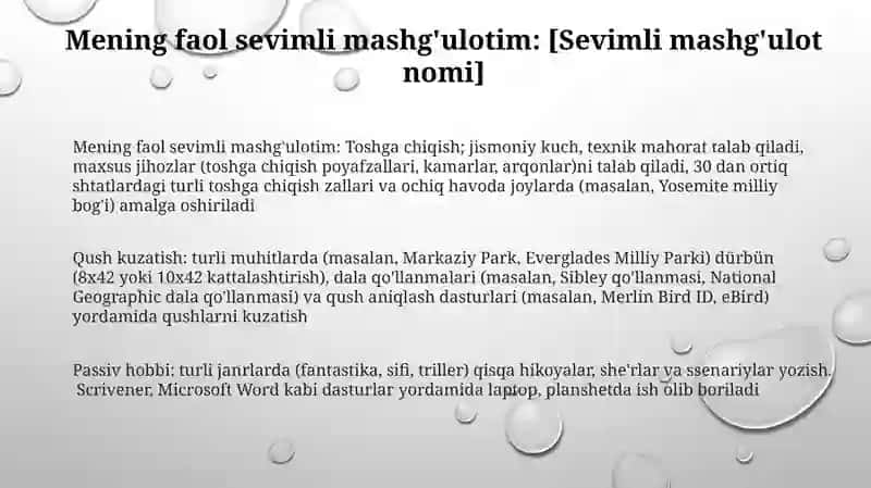 Faol sevimli mashg'ulotlar 3
