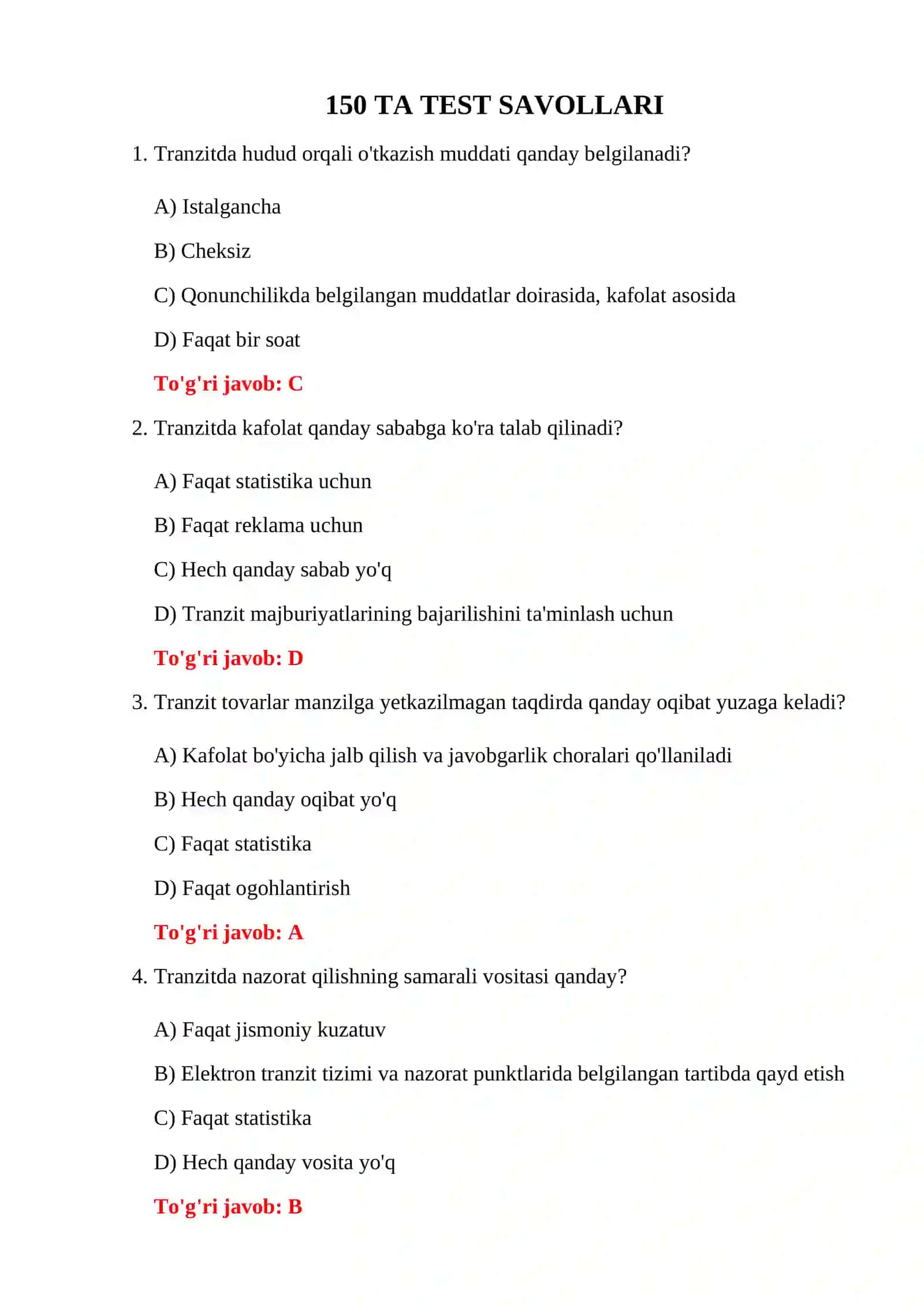 BOJXONA RASMIYLASHTIRUVI SAVOL-JAVOBLARI 3