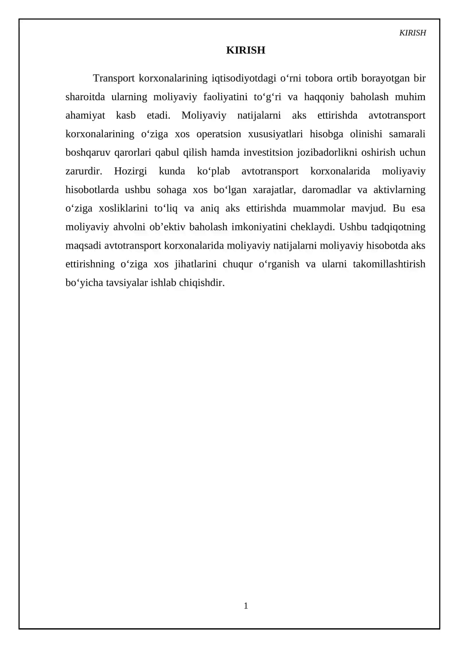 Avtotransport korxonalarida moliyaviy natijako‘rsatkichlarini moliyaviy hisobotda aks ettirishning o‘ziga xos xususiyatlari 3