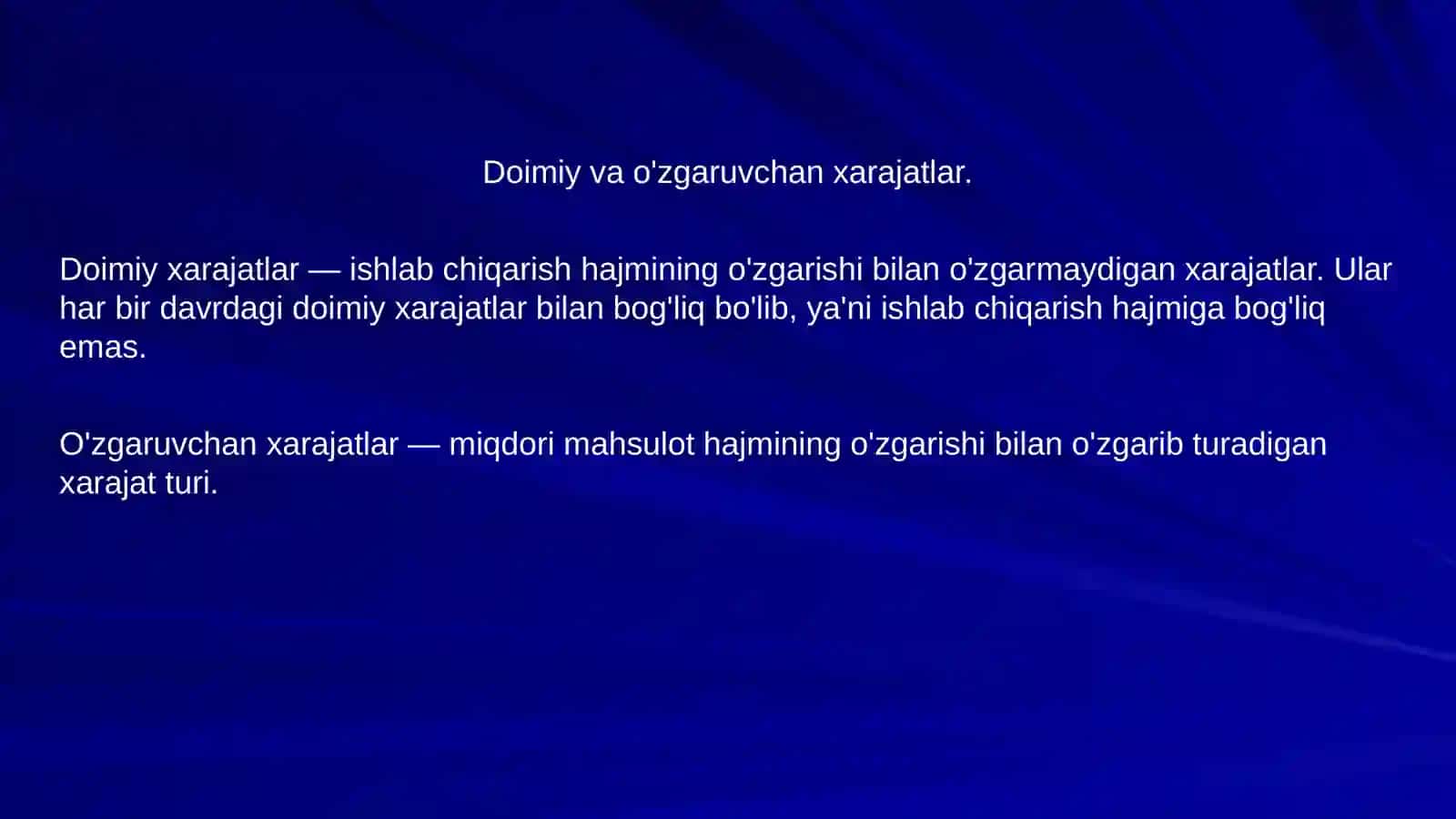 Iqtisodiyot - Mahsulot tannarxi kalkulyatsiyasi 3