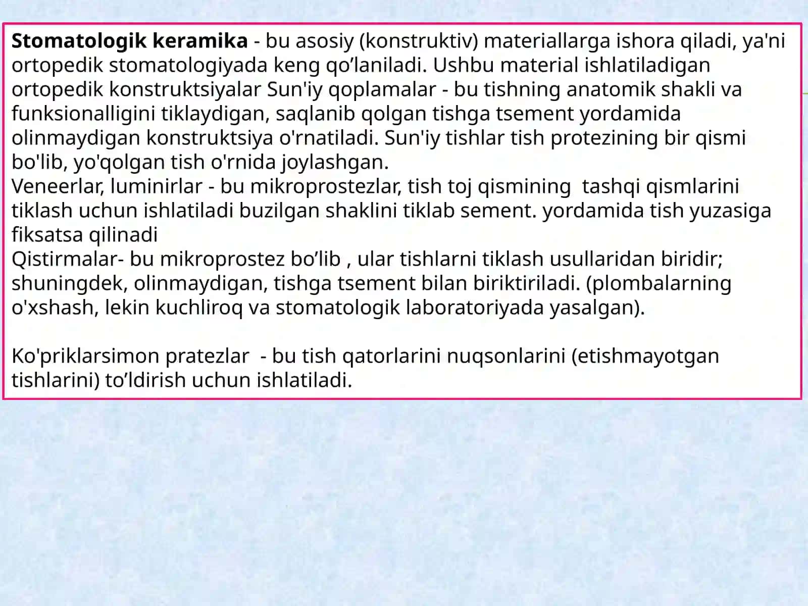 Sirkoniy dioksid stomatologik keramika farfor 3