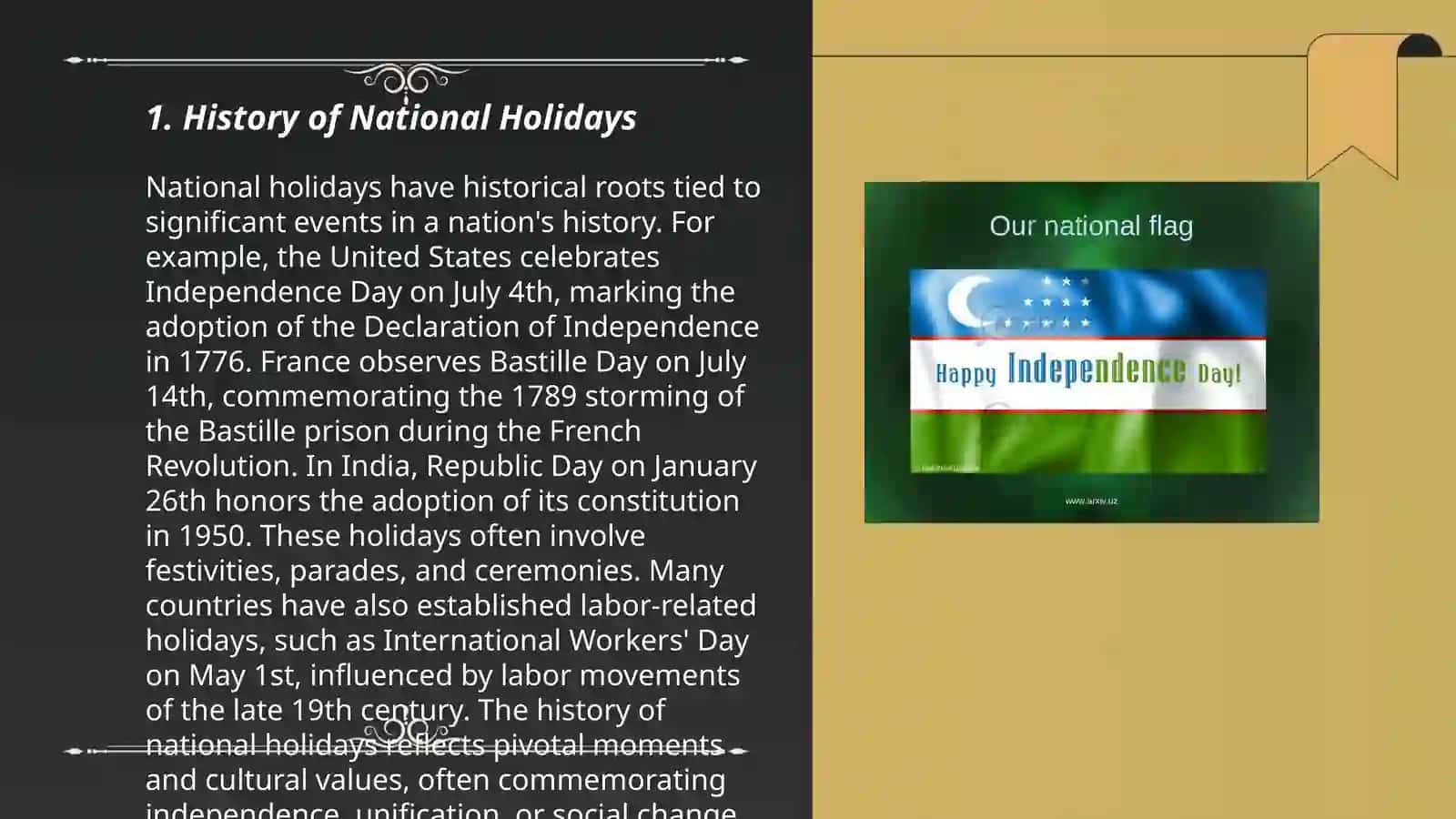 National holidays 3