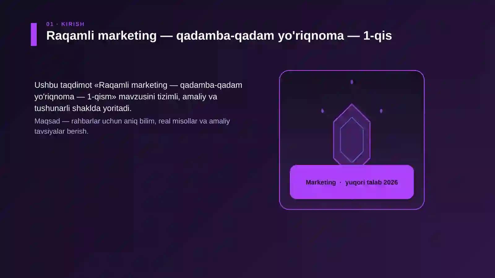 Raqamli marketing — qadamba-qadam yo'riqnoma — 1-qis 3