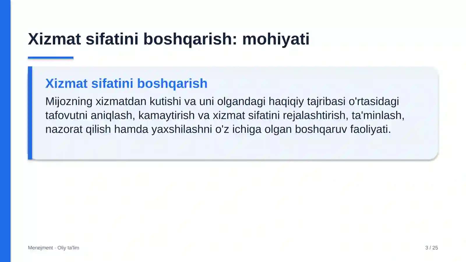 supermarketlar tarmog'ida xizmat sifatini boshqarish 6116 3