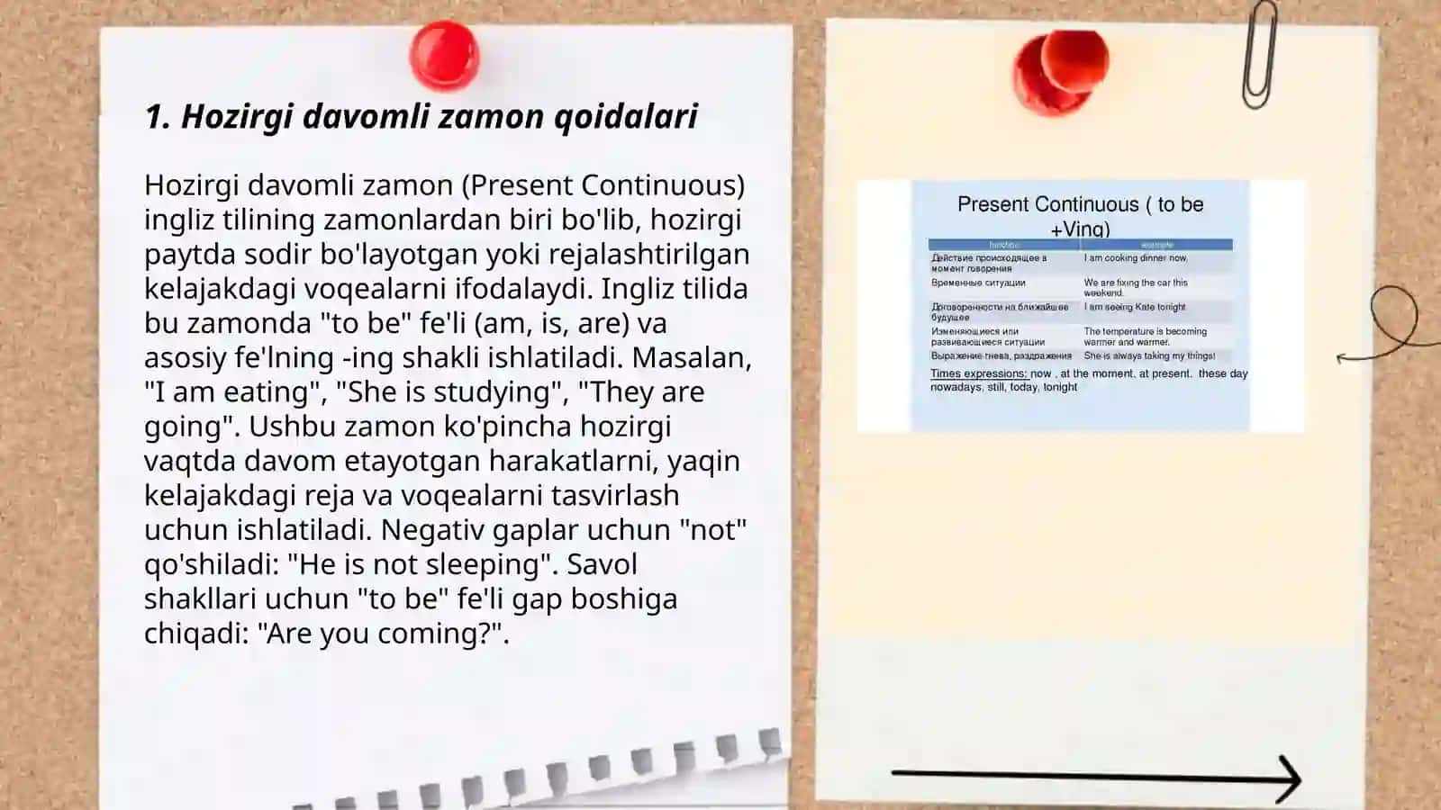 Hozirgi davomli zamon (Present Continuous) 3