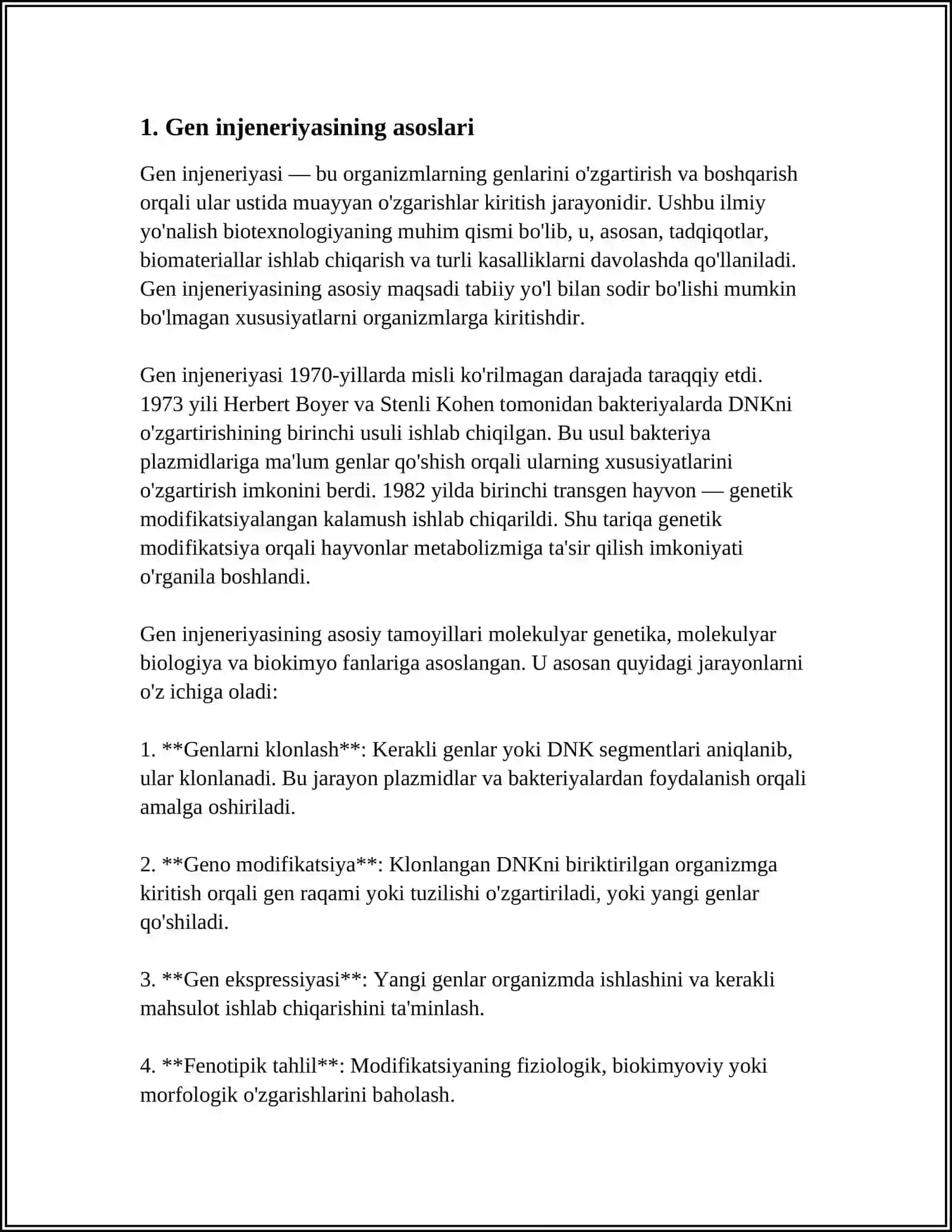 GEN INJENERIYASI VA UNING MEDITSINA AMALIYOTIDA QO’LLANILISHI 3