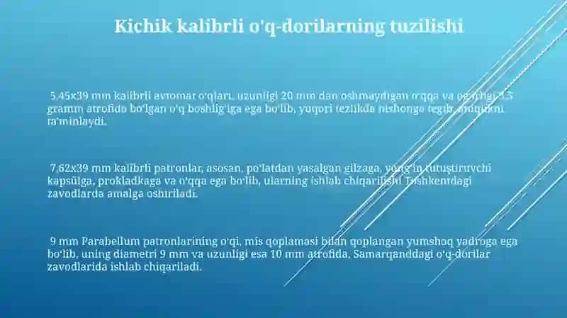 Kichik Kalibrli O'q-Dorilarning Tuzuilishi 3