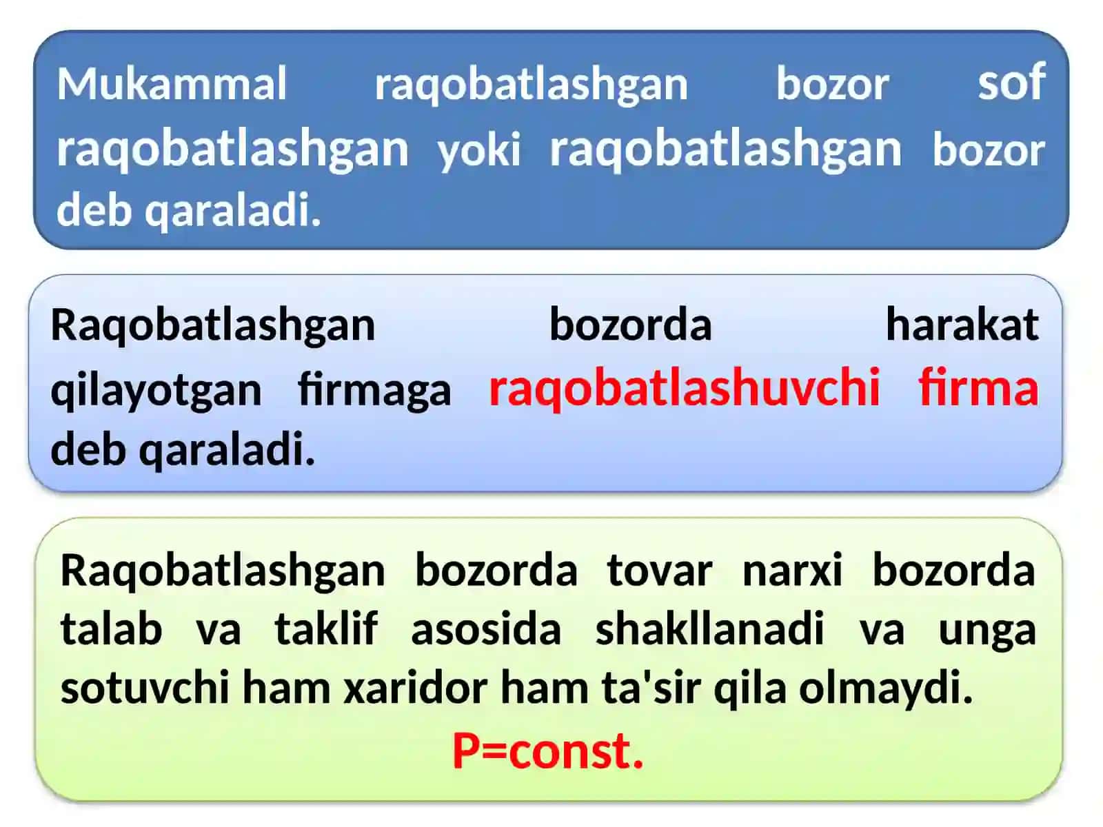 Mukammal raqobatlashgan bozorda 3