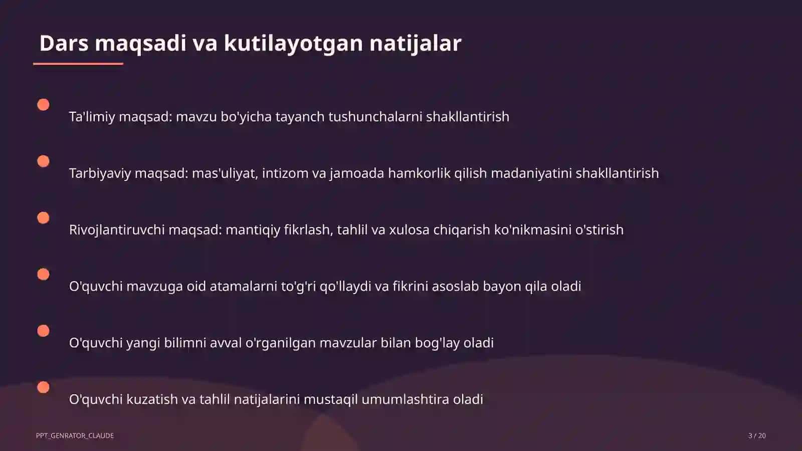 Dolzarb mavzular — maktab va o'qituvchilar (2026) — takrorlash darsi uchun 3