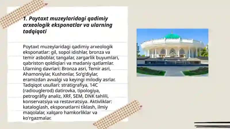 Poytaxt muzeylarida qadimiy madaniyat va fan 3