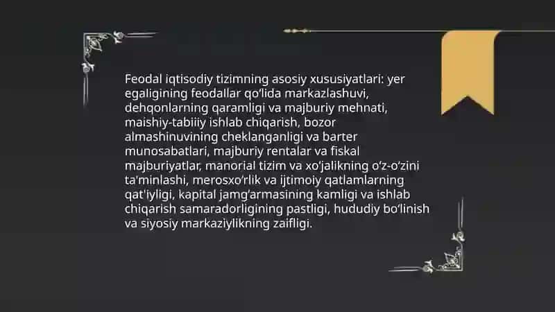 Feodal jamiyati va uning yemirilish davridagi iqtisodiy ta'limotlar 3