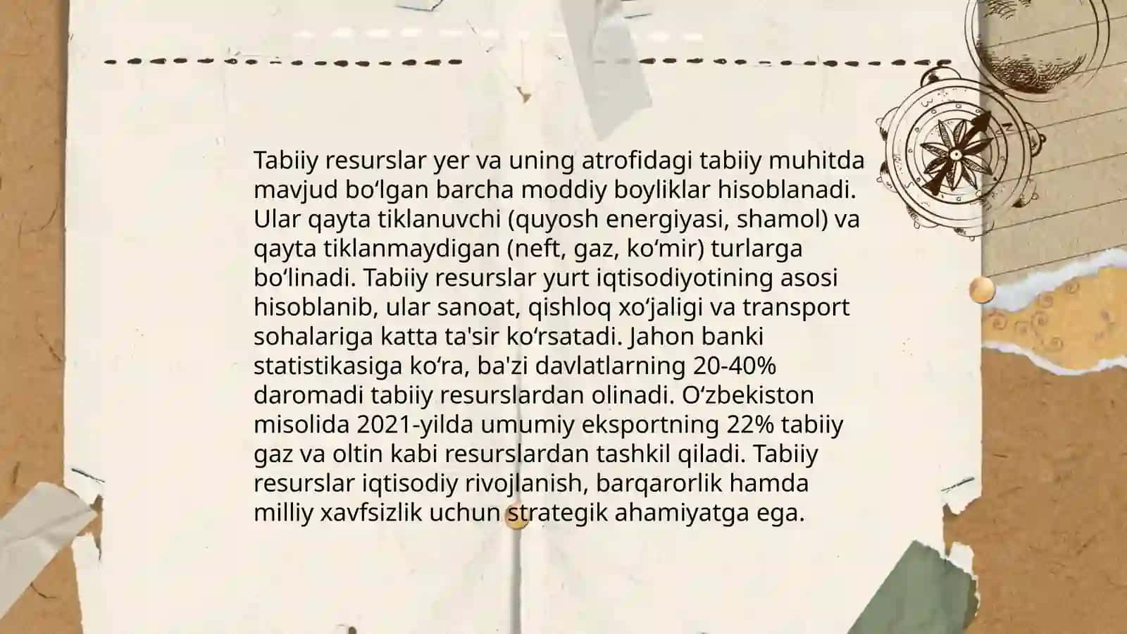 Tabiiy resurslar va ularning klassifikatsiyasi 3