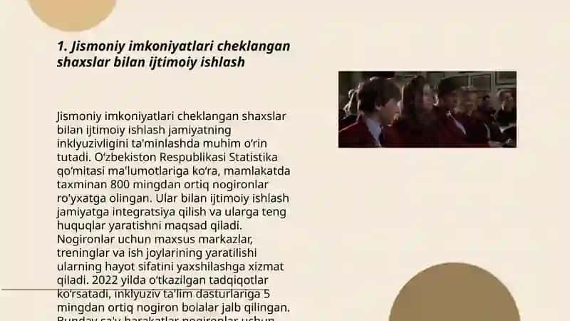 Alohida yordamga muhtoj bo'lgan shaxslar bilan ijtimoiy ishlashdanarmallashtirish tamoili 3