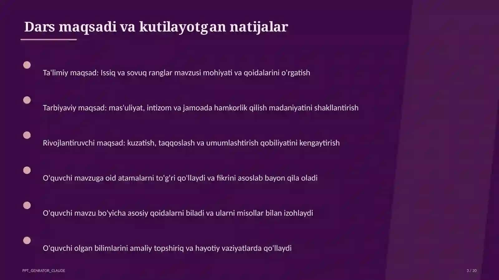 Issiq va sovuq ranglar (2-sinf) 3