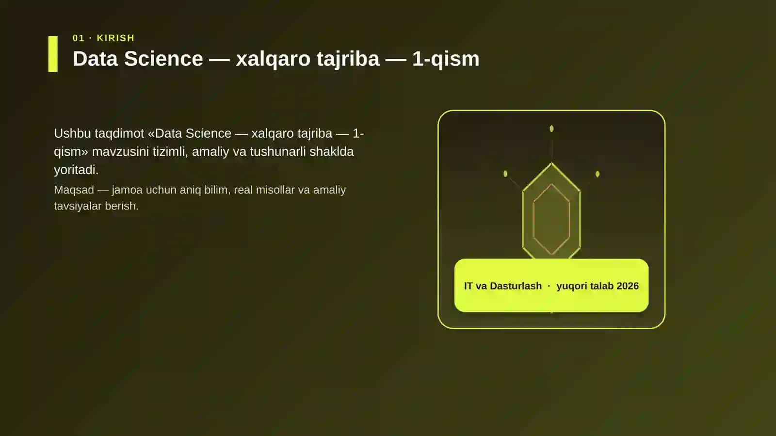 Data Science — xalqaro tajriba — 1-qism 3